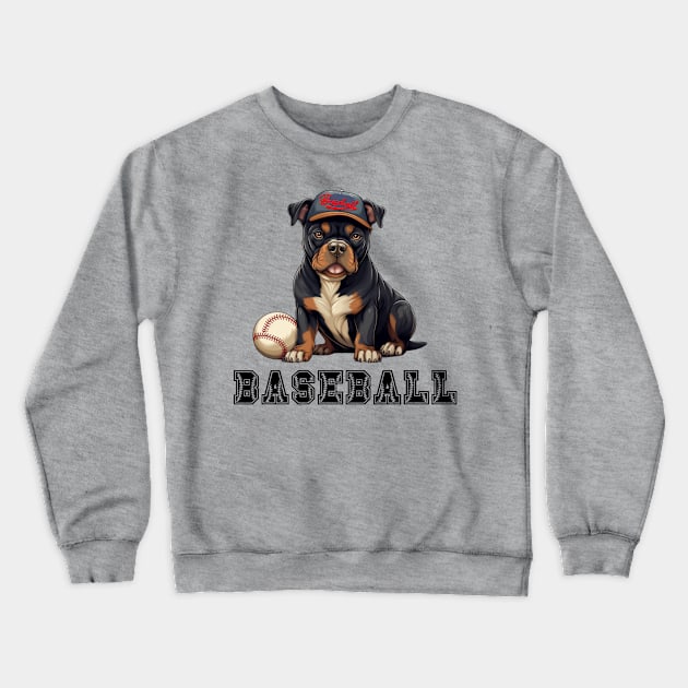 american bully with baseball Crewneck Sweatshirt by hnueng111